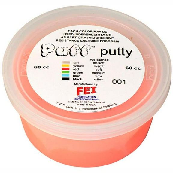 Fabrication B2176874 Puff LiTE Color-Coded Exercise Putty - Soft - Red - 60cc