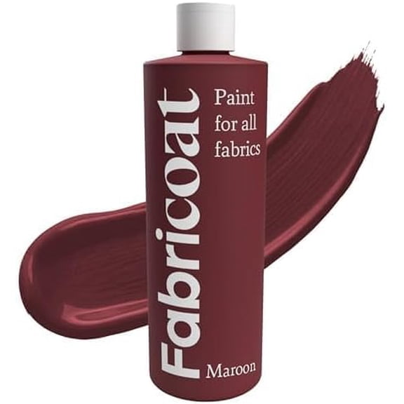 Fabricoat - Fabric paint for Art, Craft & DIY Design Projects - Non-Toxic & Washable - Paint Direct onto Clothes & Textile Fabrics - For Painting on Shoes, Tshirt Clothing & Denim (Maroon) 125ml