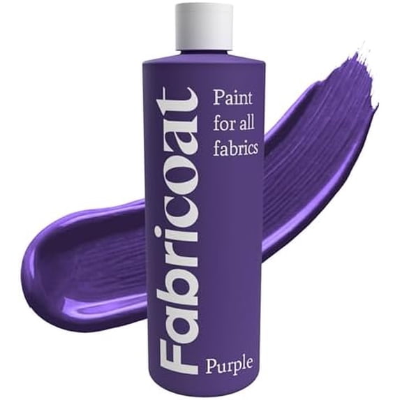 Fabricoat - Fabric paint for Art, Craft & DIY Design Projects - Non-Toxic & Washable - Paint Direct onto Clothes & Textile Fabrics - For Painting on Shoes, Tshirt Clothing & Denim (Purple) 125ml