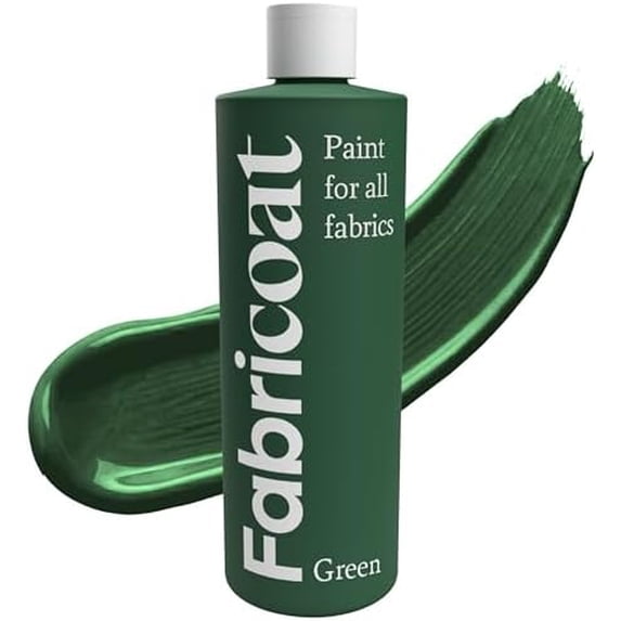 Fabricoat - Fabric paint for Art, Craft & DIY Design Projects - Non-Toxic & Washable - Paint Direct onto Clothes & Textile Fabrics - For Painting on Shoes, Tshirt Clothing & Denim (Green) 125ml