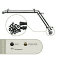 thumbnail image 1 of Fabritio 13/16 inch Double Corner Window Curtain Rod 120-170" - Black, 1 of 3