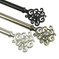 Fabritio 13/16 inch dia. Curtain Rod 66-120" - Satin Nickel