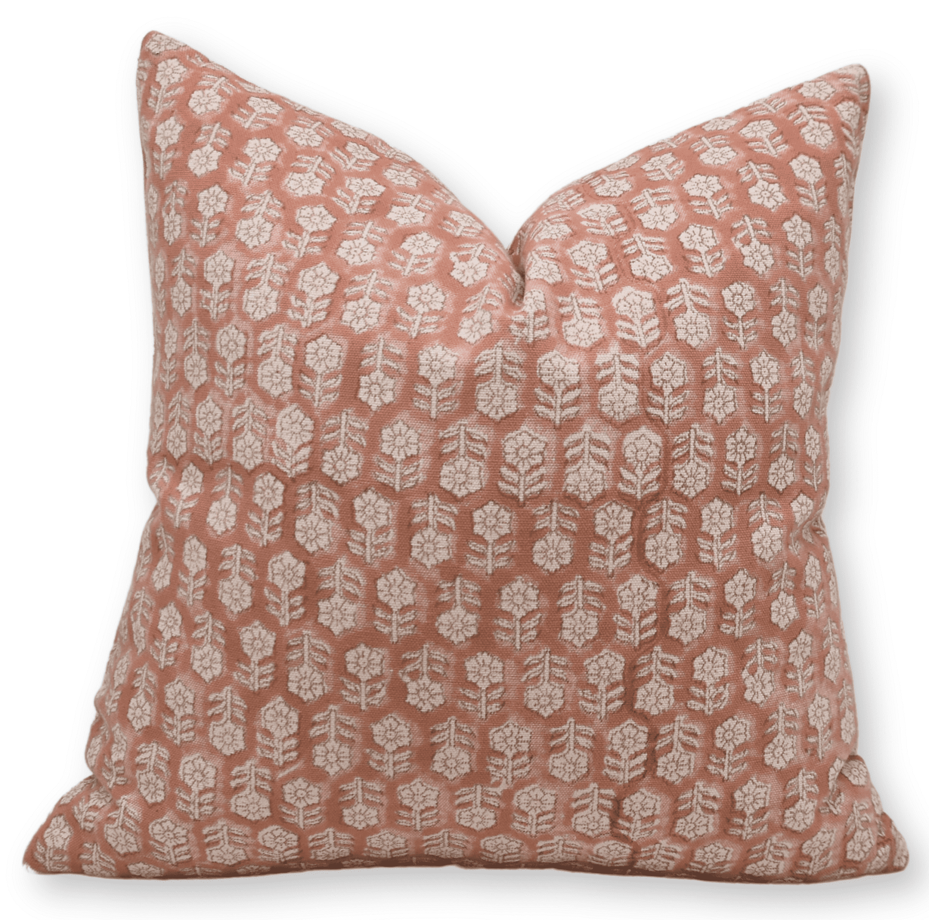 Fabritual Block Print Duck Canvas 14x20 Throw Pillow Covers Handmade Vintage Pillow Covers For Sofa and Couch Floral Print Outdoor Cushion Cover With Boho Home Decor Tulsi Buti Orange Walmart