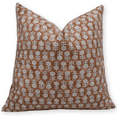thumbnail image 1 of Fabritual Block Print Duck Canvas 20x20 Throw Pillow Covers, Handmade Vintage Pillow Covers For Sofa and Couch, Floral Print Outdoor Cushion Cover With Boho Home Decor (Tulsi Buti, Rust), 1 of 5
