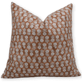 thumbnail image 1 of Fabritual Block Print Duck Canvas 22x22 Throw Pillow Covers, Handmade Vintage Pillow Covers For Sofa and Couch, Floral Print Outdoor Cushion Cover With Boho Home Decor (Tulsi Buti, Rust), 1 of 5
