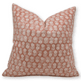 thumbnail image 1 of Fabritual Block Print Duck Canvas 22x22 Throw Pillow Covers, Handmade Vintage Pillow Covers For Sofa and Couch, Floral Print Outdoor Cushion Cover With Boho Home Decor (Tulsi Buti, Orange), 1 of 5