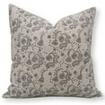 thumbnail image 1 of Fabritual Block Print Pure Linen 26x26 Throw Pillow Covers, Handmade Vintage Pillow Covers For Sofa and Couch, Floral Print Outdoor Cushion Cover With Boho Home Decor (Sajawat, Purple), 1 of 5
