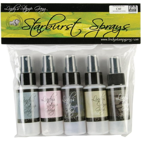 Fabscraps Lindy's Stamp Gang Starburst Spray 5 Bottles/Pkg - Shabbylicious