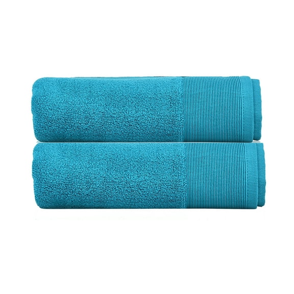 Fabstyles 2 Piece 600 GSM Bath Sheet 100% Zero Twist Cotton