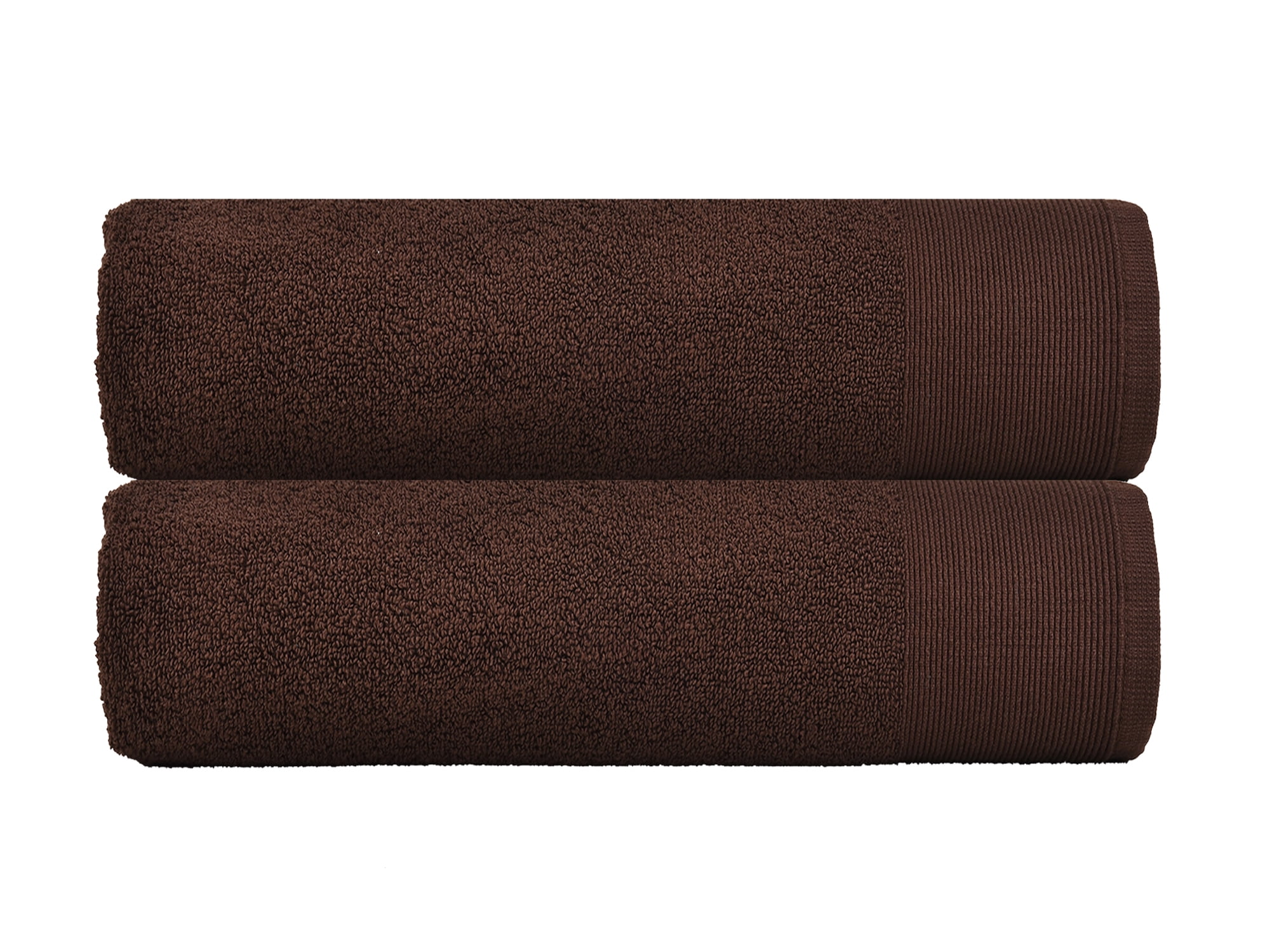 Fabstyles 2 Pieces Solid 600 GSM Cotton Bath Sheets, 36" x 67", Chocolate