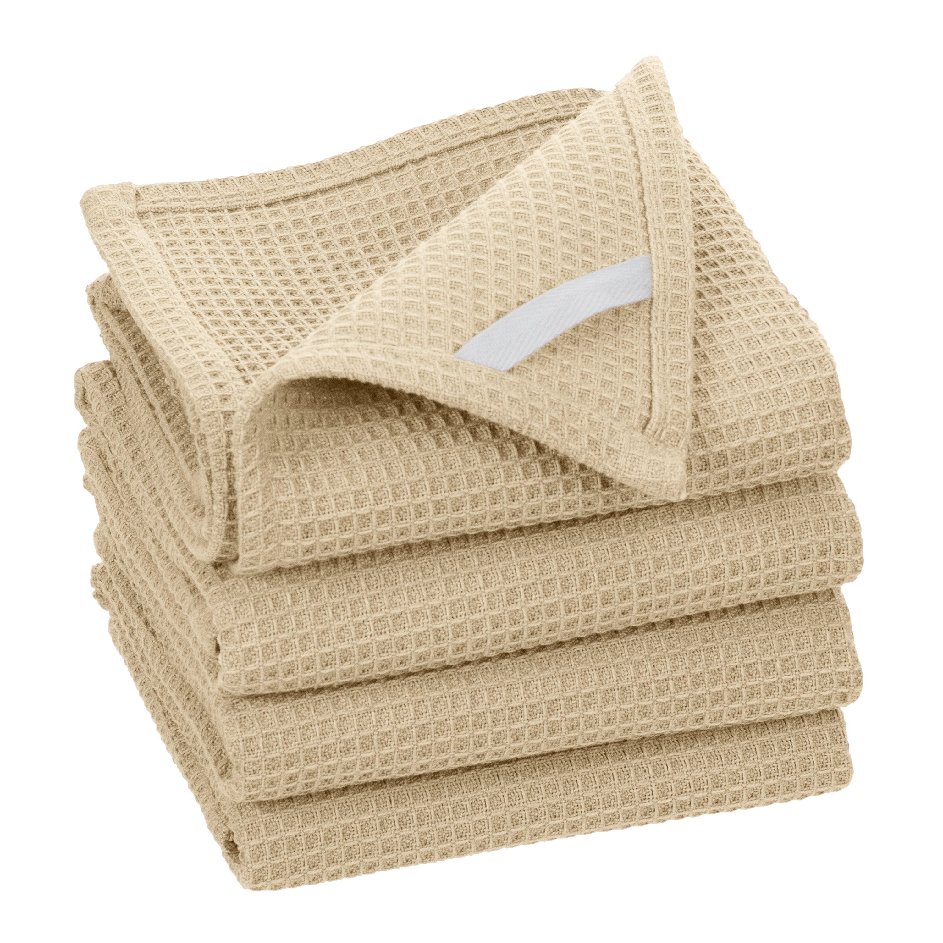 Fabstyles Broadway Waffle 4 Piece Kitchen Towel 100% Cotton, 28" x 18"