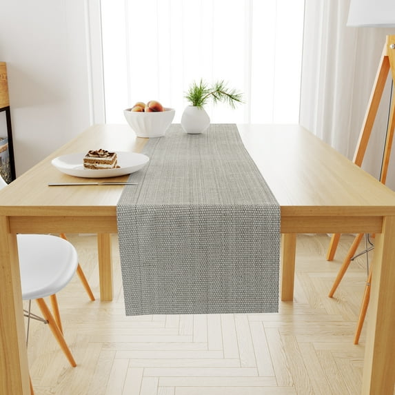 Fabstyles Casual Classic Extra Thick Cotton Table Runner Handmade Stone 13"x72"