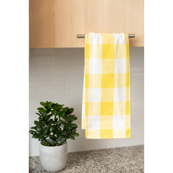 Fabstyles Country Check Apron 100% Cotton with Front Pocket, 36" X 32"