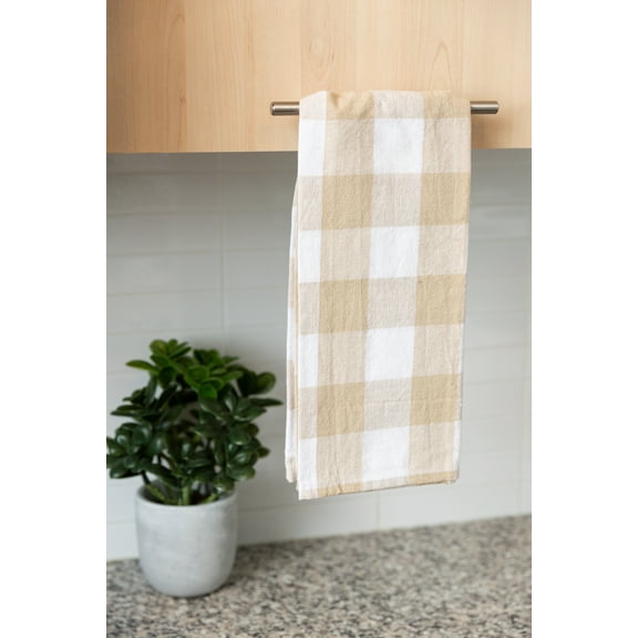 Fabstyles Country Check Apron 100% Cotton with Front Pocket, 36" X 32"