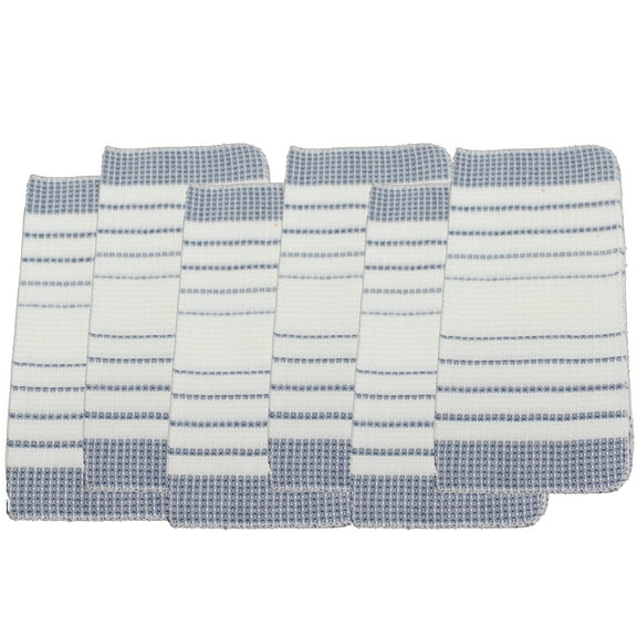Fabstyles Fouta Waffle Weave 6 Piece Dishcloth Set 100% Cotton, 12" X 12"
