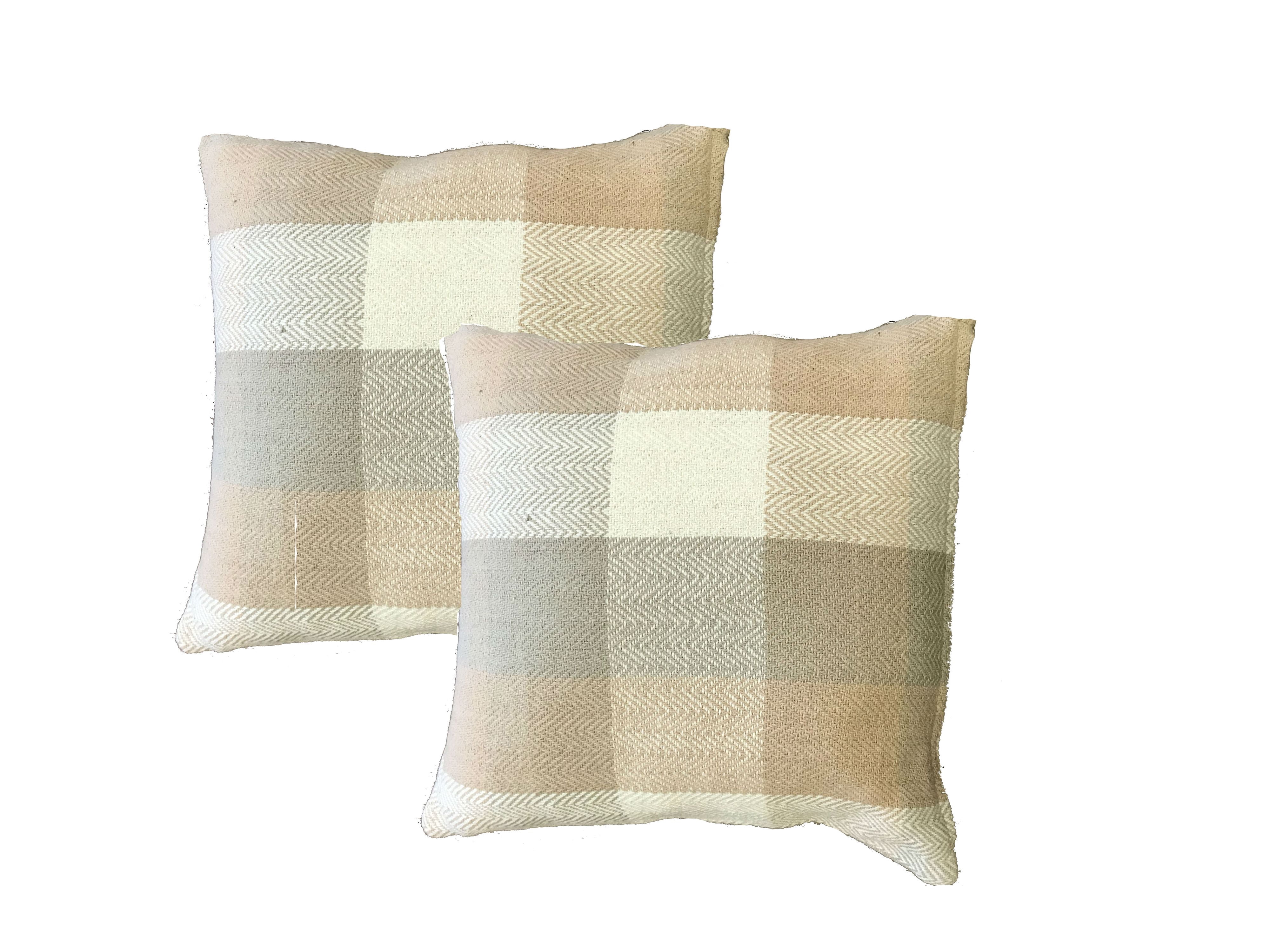 Fabstyles Herringbone Check Cushion Set of 2 with Poly-Insert Included