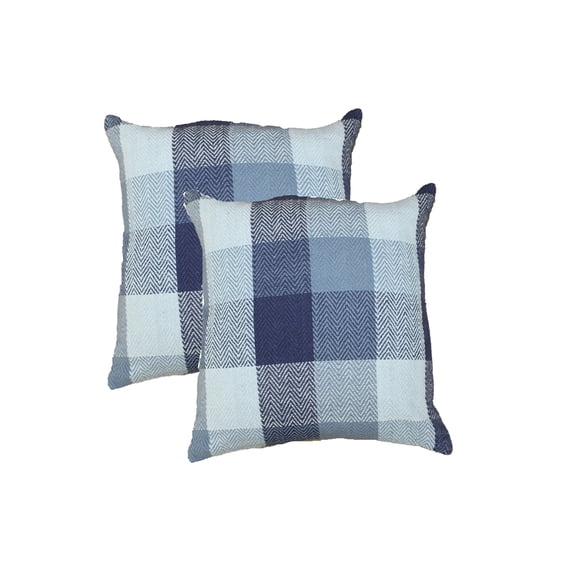 Fabstyles Herringbone Check Cushion Set of 2 with Poly-Insert Included