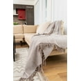 thumbnail image 1 of Fabstyles Herringbone Stripe Cotton Throw with Fringe, Lightweight Breathable Throw Blanket, 1 of 3