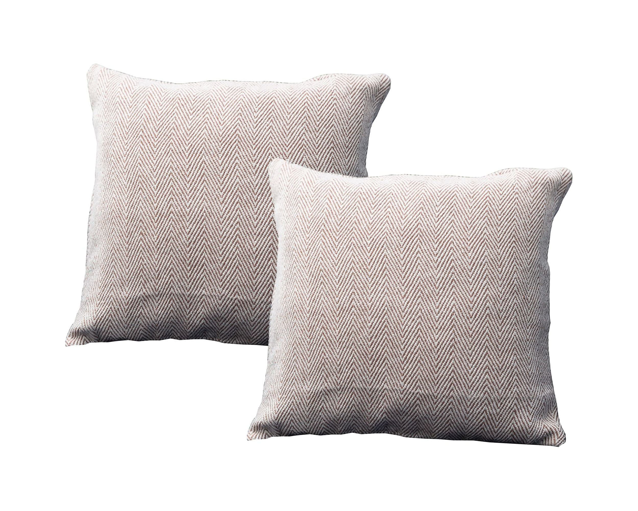 Fabstyles Herringbone Stripe Cushion Set of 2 with Poly-Insert Included