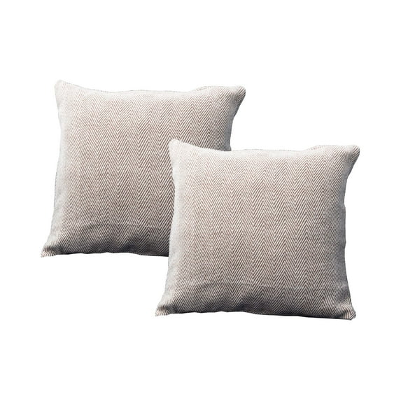 Fabstyles Herringbone Stripe Cushion Set of 2 with Poly-Insert Included