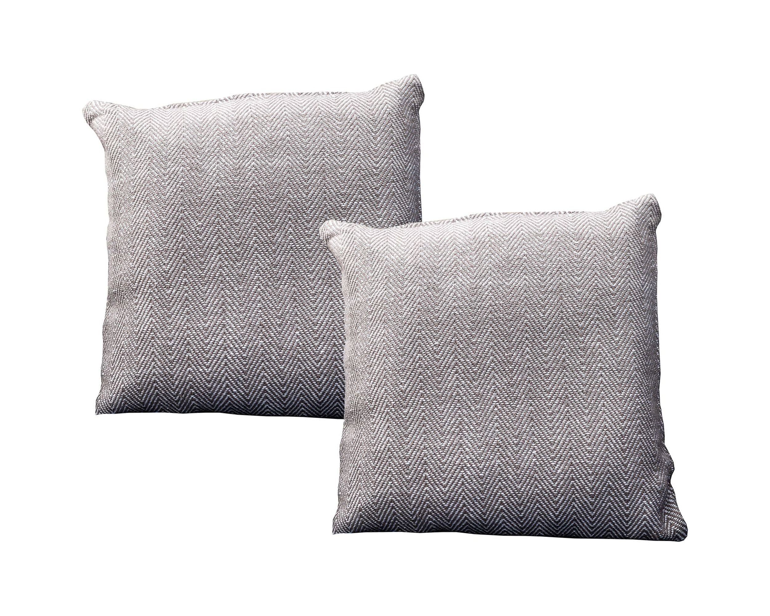 Fabstyles Herringbone Stripe Cushion Set of 2 with Poly-Insert Included
