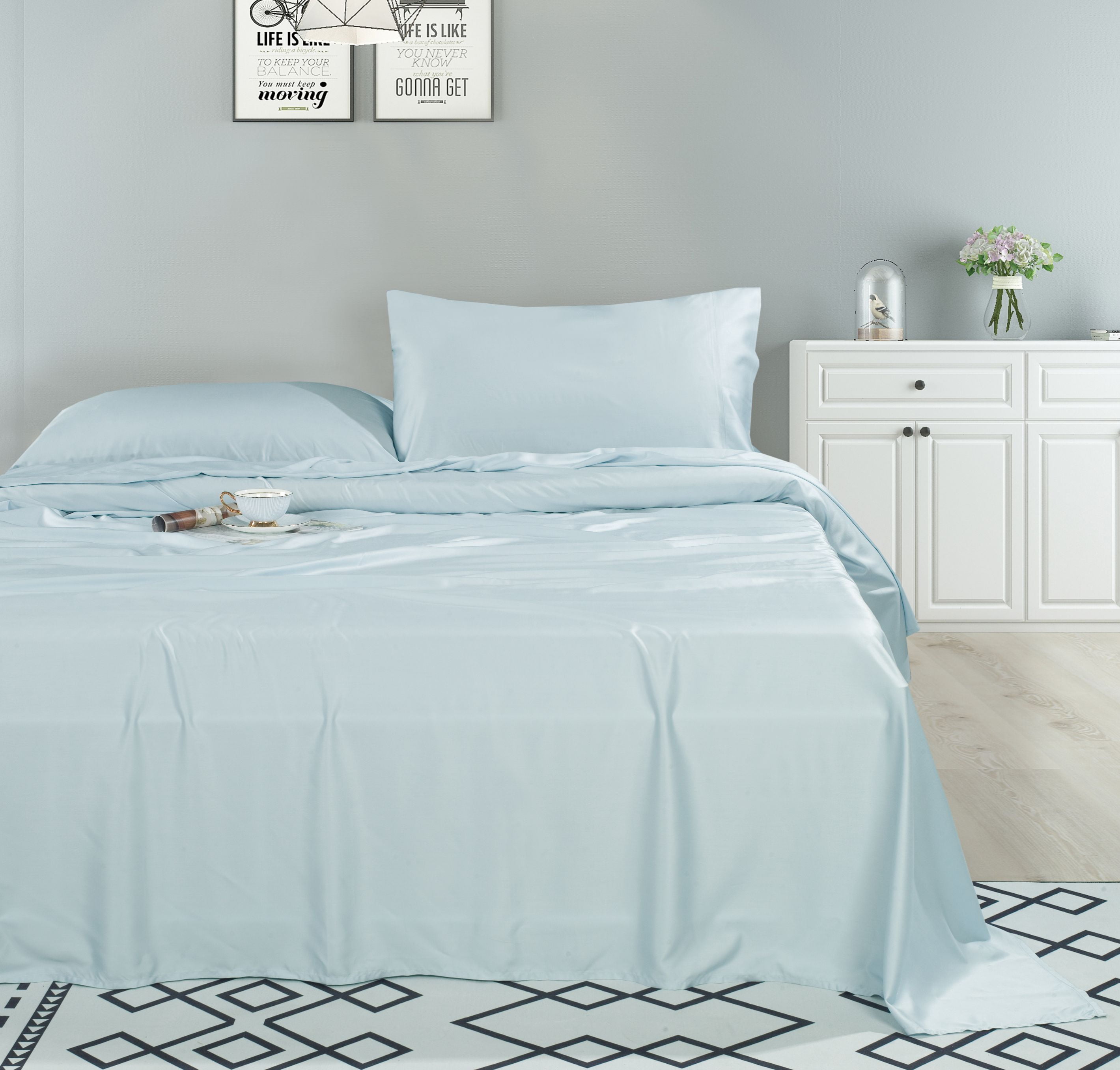 Fabstyles Metro 100% Viscose 4 Piece Sheet Set Silky Soft and Breathable