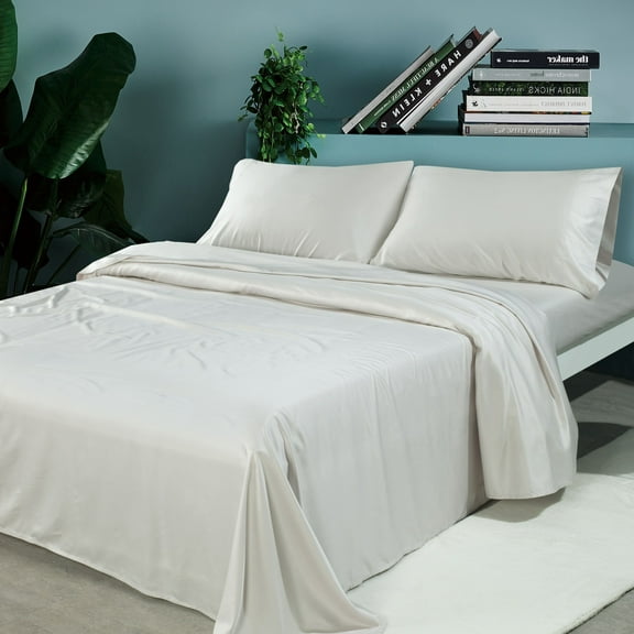 Fabstyles Metro 100% Viscose 4 Piece Sheet Set Silky Soft and Breathable