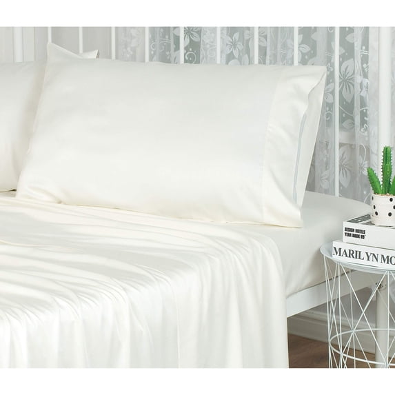 Fabstyles Metro Bamboo Sheet Set 4 Pieces With Deep Pocket Ivory Cal-King Modern & Contemporary