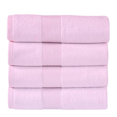 Fabstyles Soft Absorbent Bath Towel, 27 x 54 Inches, Set of 4 Set of 4 - Blush