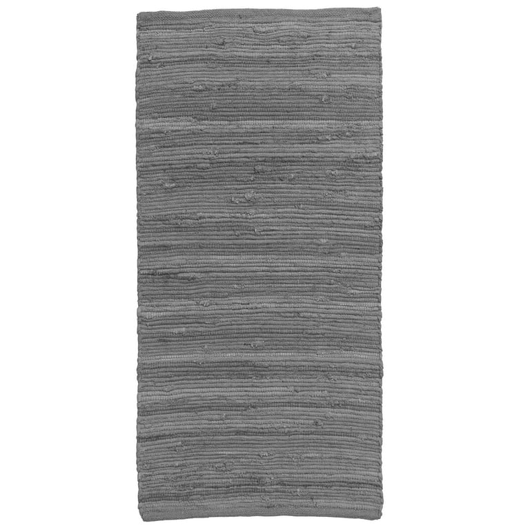 Fabstyles Solid Cotton Handmade Area Rag Rug Living Room Hallway Charcoal 24x72 2 X 6 Oval Runner Com