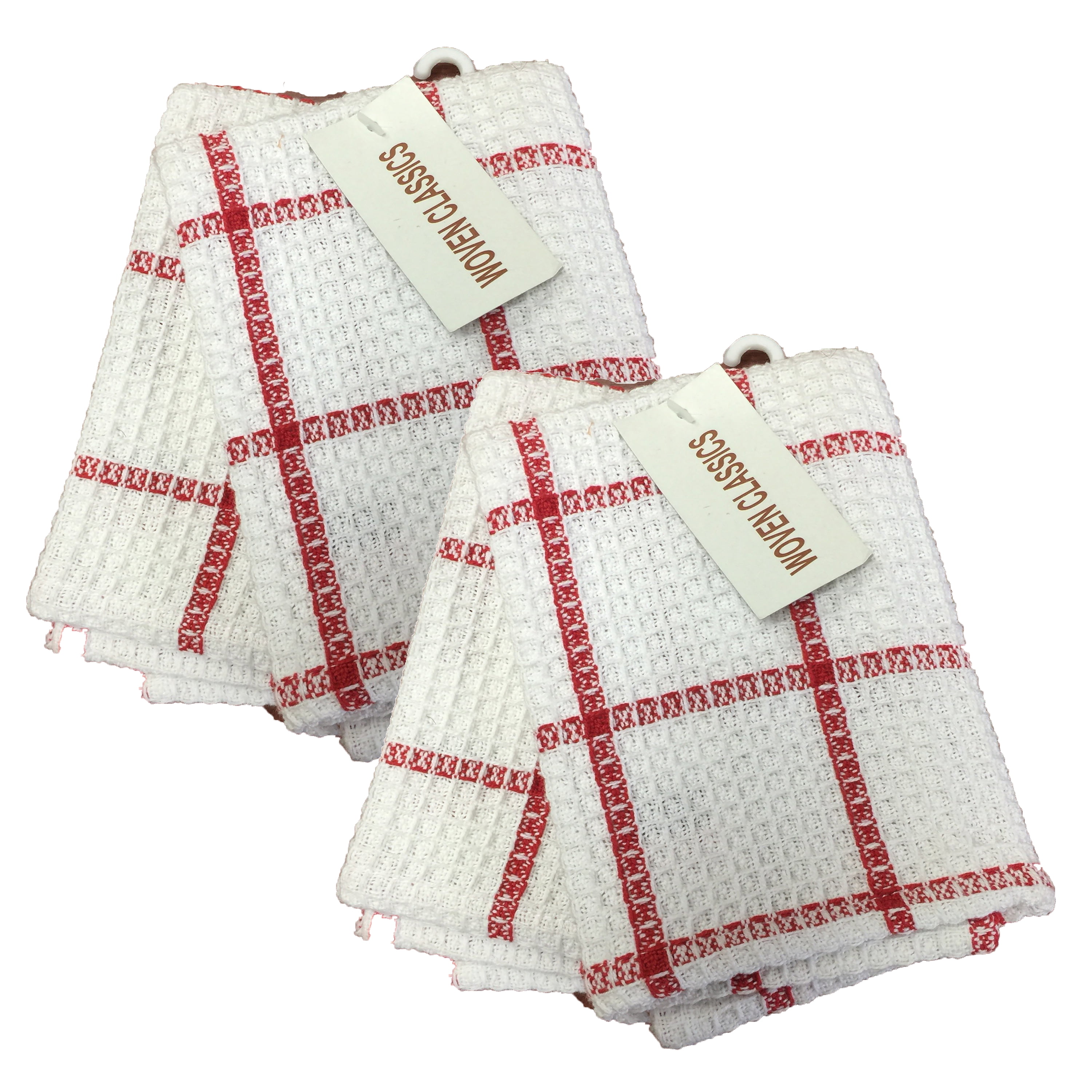 Fabstyles Solo Waffle Weave 4 Piece Dish Cloth Set 100% Cotton, 12" X 12"