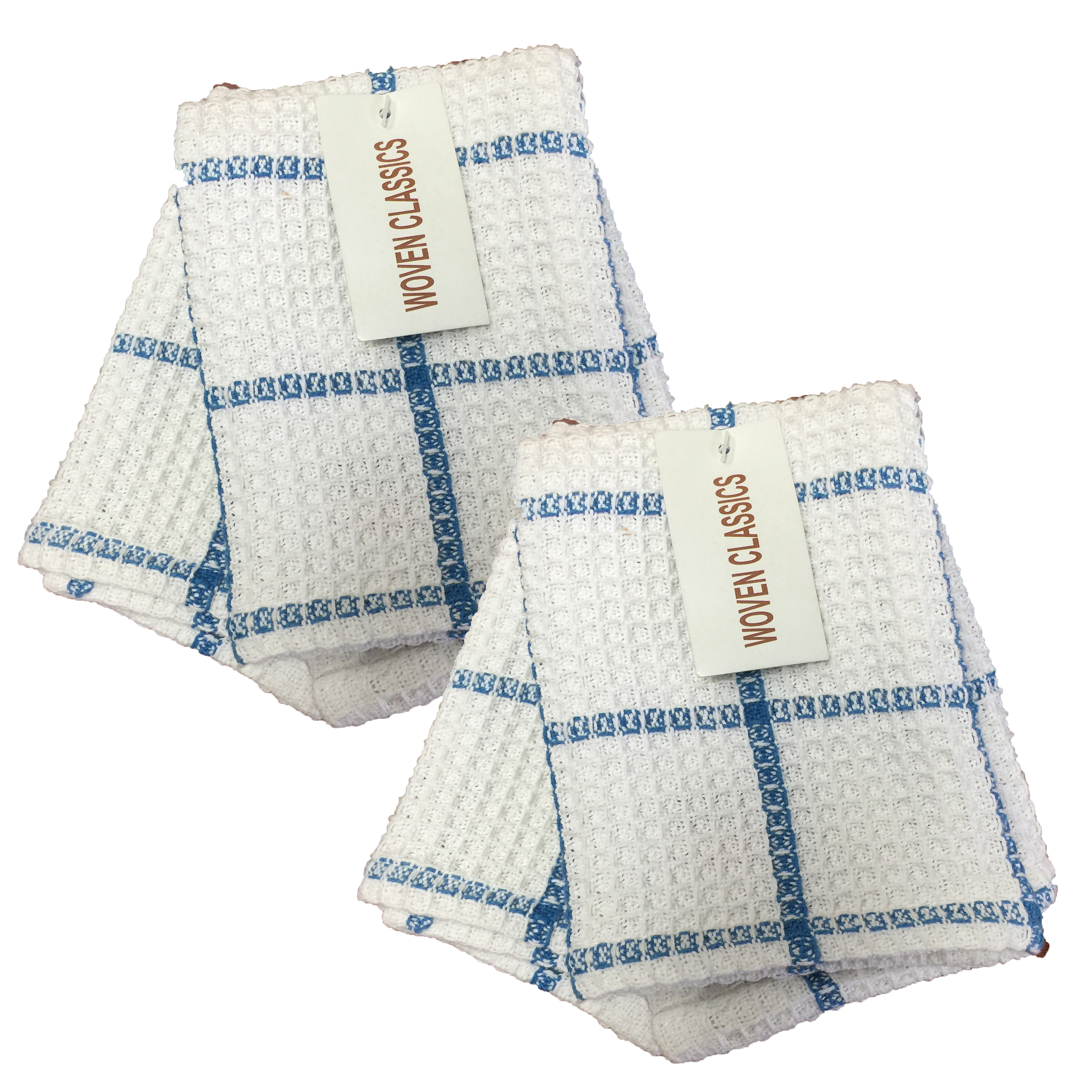 Fabstyles Solo Waffle Weave 4 Piece Dish Cloth Set 100% Cotton, 12" X 12"