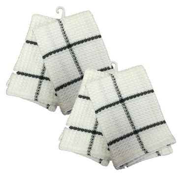 Fabstyles Solo Waffle Weave 4 Piece Dish Cloth Set 100% Cotton, 12" X 12"