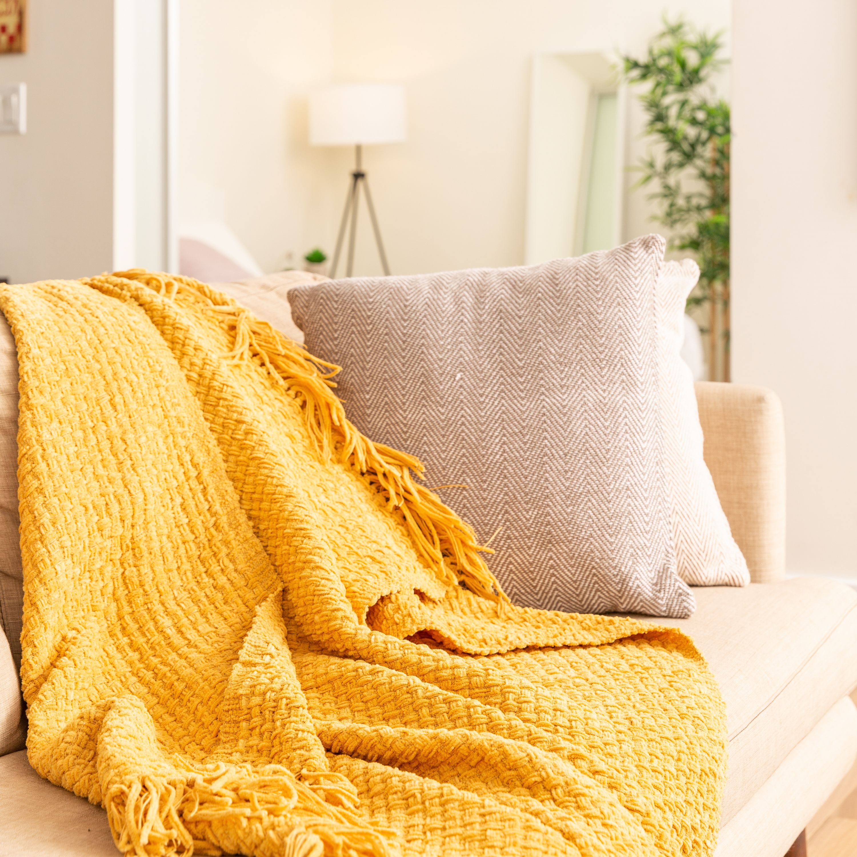 Fabstyles Yellow Polyester Throw 50 x 60 Walmart