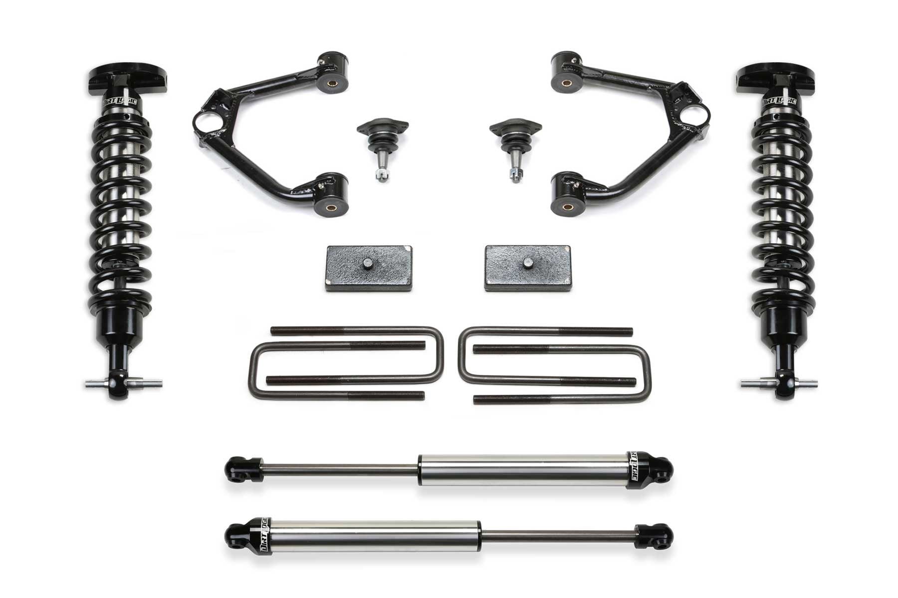 Fabtech 1.5 in. BUDGET SYS W/ DL 2.5 & 2.25 2019-22 GM K1500 P/U W/ TRAIL BOSS/AT4 PKG