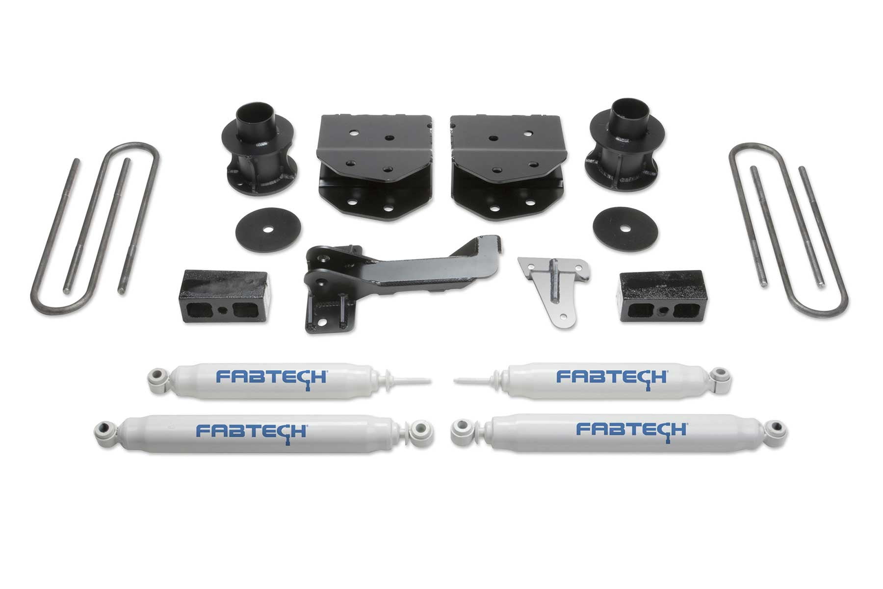 Fabtech 4" BUDGET SYS W/PERF SHOCKS 2005-07 FORD F250/350 4WD