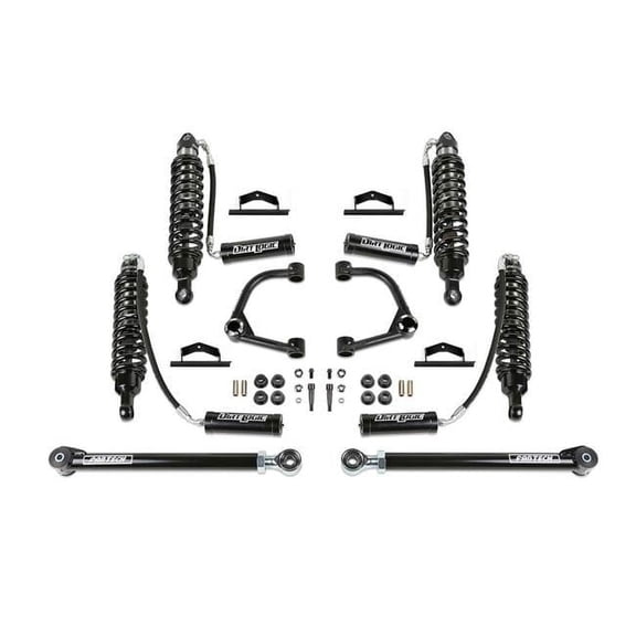 Fabtech K2390DL 4 in. Upper Control Arm Kit with Uniballs & Dirt Logic Resi Shocks