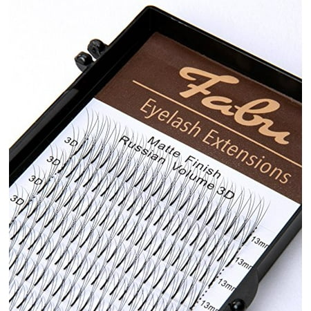 Fabu Eyelash Extensions Russian Volume 3D Fans, Thickness/Diameter 0.10, D curl, one length per tray 8mm | 9mm | 10mm | 11mm | 12mm | 13mm | 14mm | 15mm | 16mm (15mm)