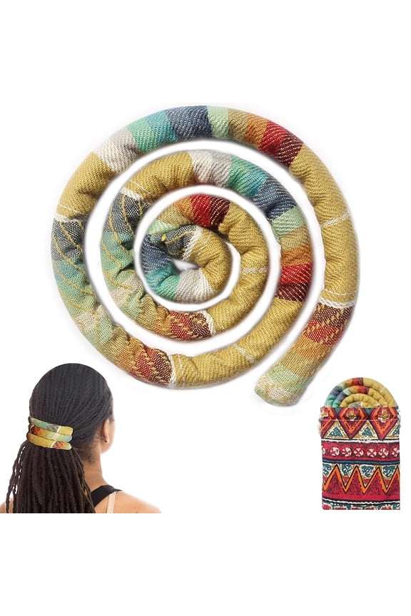 Fabufoli Spiral Lock Hair Tie Dreadlock Accessory Bendable Hair Ties for Women and Men Ponytail Holders Colorful Dreadlock Hair Tie Long Dreads Thick Curly Hair Holder (Blue Bronzing)