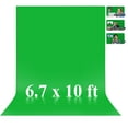 thumbnail image 1 of Fabulas 6.7 x 10 ft Green Screen Backdrop for Photography, Chroma Key Greenscreen Background Sheet Photo Backdrop for Zoom Meeting, Video Recording, Live Streaming, Photoshoot Studio (Backdrop Only), 1 of 7