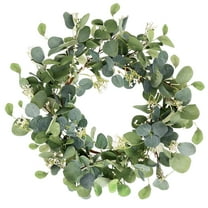 Fabulas Eucalyptus Wreath Spring Wreaths for Front Door, 20 Inch Artificial Summer Green Door Wreaths with Small Berries for Home Porch Window Wall Farmhouse Indoor Outdoor Fall All Season Decor