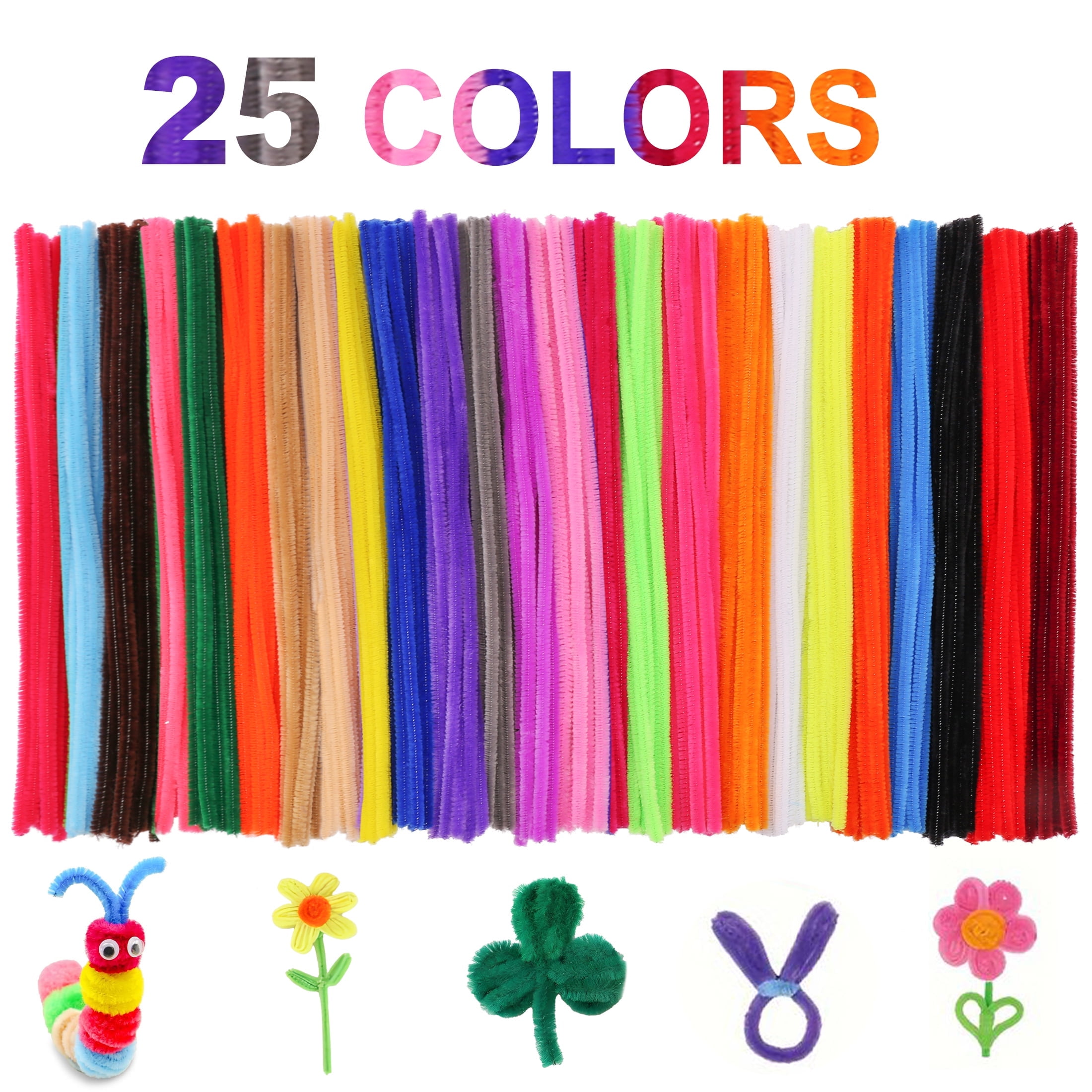 Fabulas Pipe Cleaners for Crafts, 25 Colors for Crafting DIY Arts ...