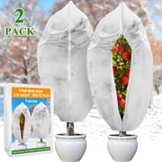 Fabulas Plant Covers Freeze Protection, 2 Pack Shrub Jacket for Winter, 50 x 70 inch 2.0 oz/yd  for Cold Weather Outdoor Potted Plants Fruits
