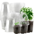 thumbnail image 1 of Fabulas Plant Nursery Pots Variety Pack 5/4/3.5 inch Seedling Pot, Clear Plastic Planting Pot 36 Sets with 24 Humidity Dome, 1 of 6