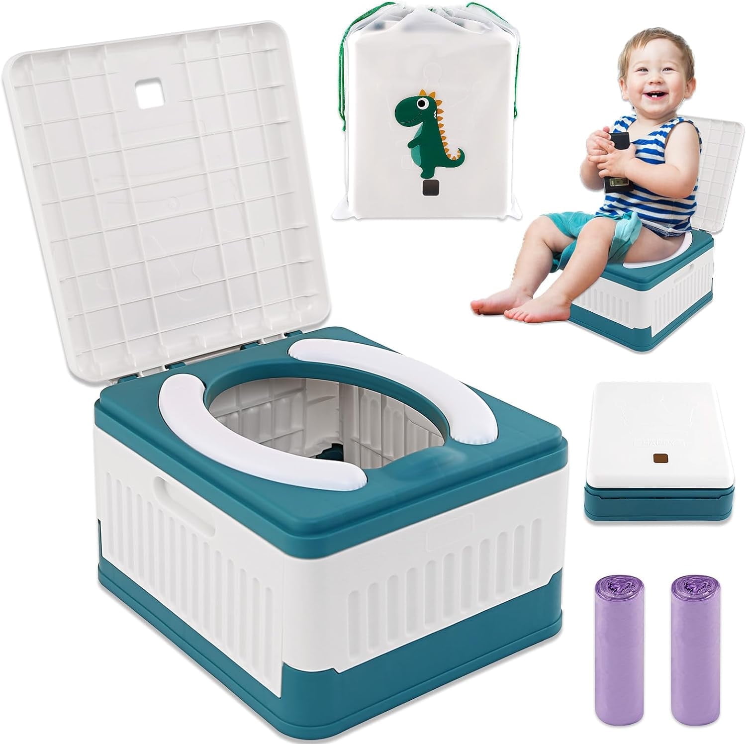 Fabulas Portable Potty for Kids Travel, Foldable Toddler Toilet