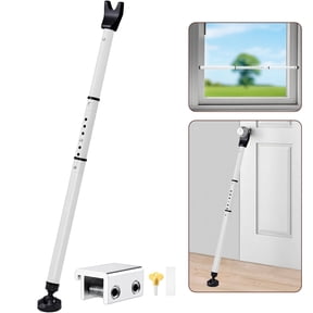 Fabulas Sliding Door Security Bar, 17-46 Inch Adjustable Sliding Door Lock Bar, Heavy Duty Door Stoppers with Rubber Tips Patio Door Window Security Bar for Home, Apartment, Hotel, Travel, White