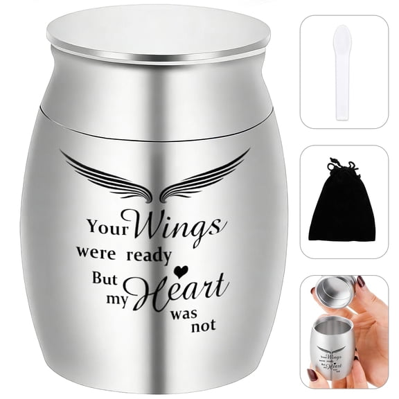 Fabulas Small Cremation Urn, 1.57inch Small Funeral Urns Stainless Steel