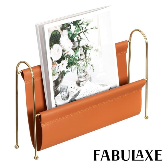 Fabulaxe 9-Inch Magazine Rack, Floor Standing Book Basket, Newspaper Holder and File Holders - Nursery Decor, Desk Accessory, Living Room and Guest Room Essentials, Home Office, and Waiting Areas
