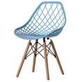 thumbnail image 1 of Fabulaxe Mid-Century Modern Style Plastic DSW Shell Dining Chair with Lattice Back and Wooden Dowel Eiffel Legs, 1 of 7
