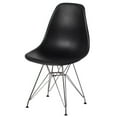 thumbnail image 1 of Fabulaxe  Mid-Century Modern Style Plastic DSW Shell Dining Chair with Metal Legs, Black, 1 of 7